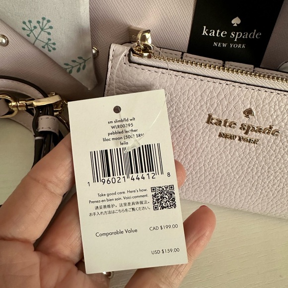Kate Spade Madison Faux Pearl Studded Satchel + Leila Wallet in (Lilac Moon) - Picture 10 of 14